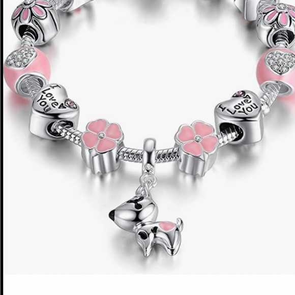 Presentski Lucky Charm Bracelet, Love and Clover Silver Plated Charm Bracelet. - Picture 1 of 7